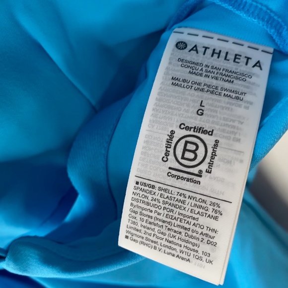 Athleta Malibu One Piece Swimsuit Blue - Picture 8 of 9